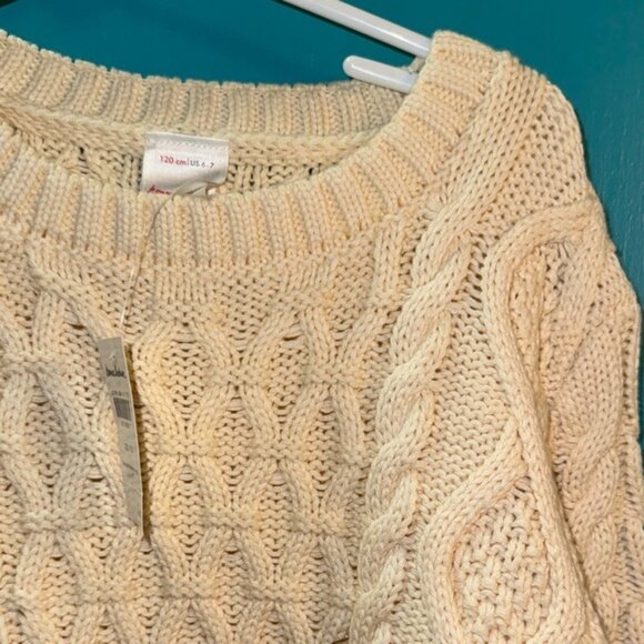 Hanna Andersson Cream Cable Knit Sweater - Picture 2 of 5